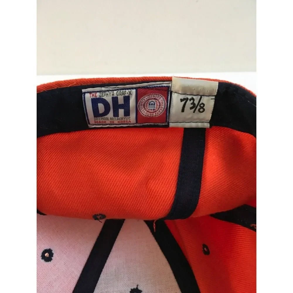 Vtg Zephyr Graf-X Clemson Tigers Orange Wool Blend Fitted DH Hat Cap Size 7 3/8